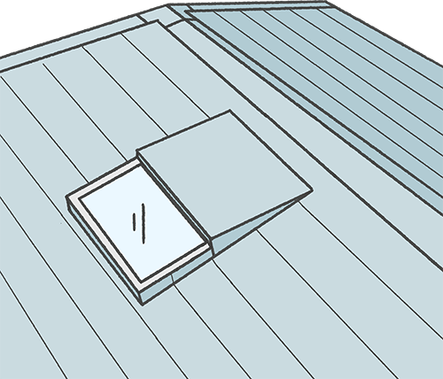 防水対策をした天窓の図