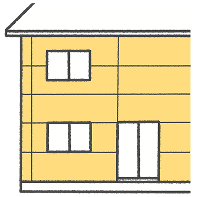 サイディングを使用した住宅の外壁